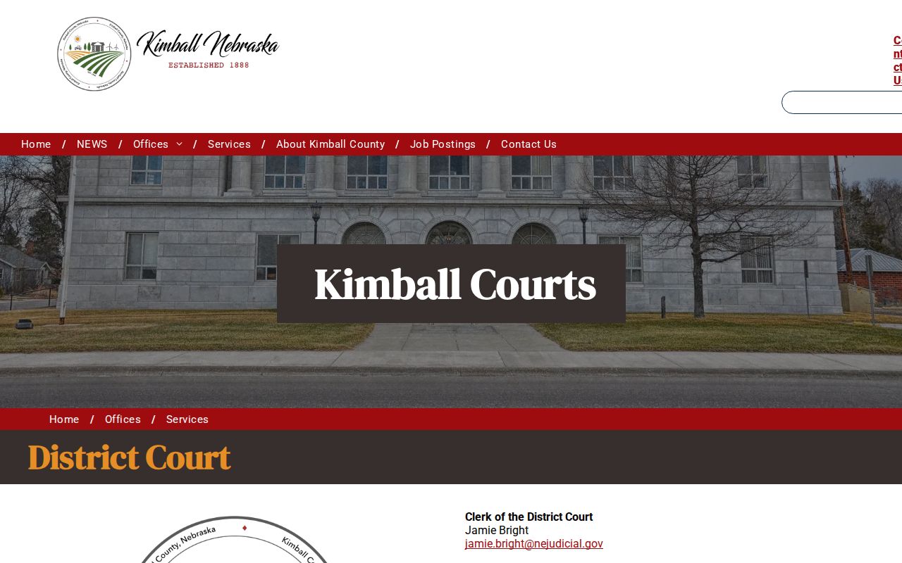 Kimball County criminal docket district clerk office information