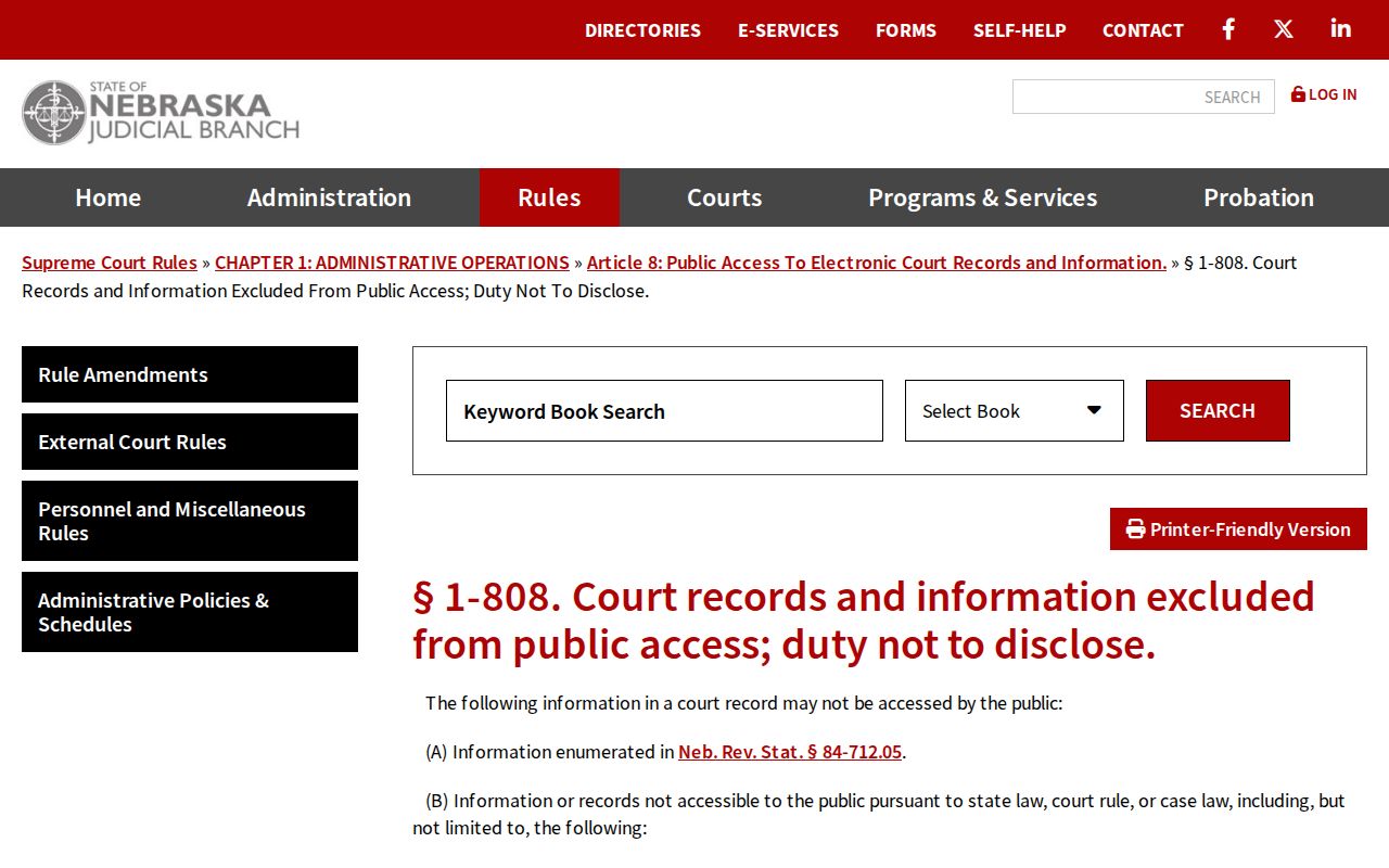 Kimball County criminal docket restricted records access rule