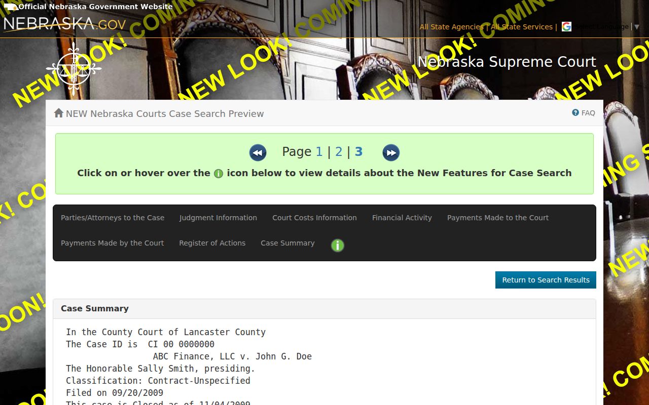 Kimball County court docket sample register of actions fields